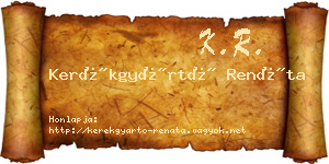 Kerékgyártó Renáta névjegykártya